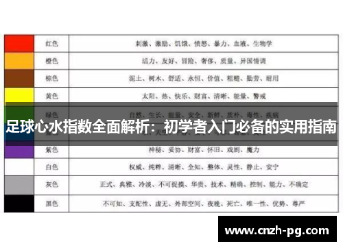 足球心水指数全面解析：初学者入门必备的实用指南